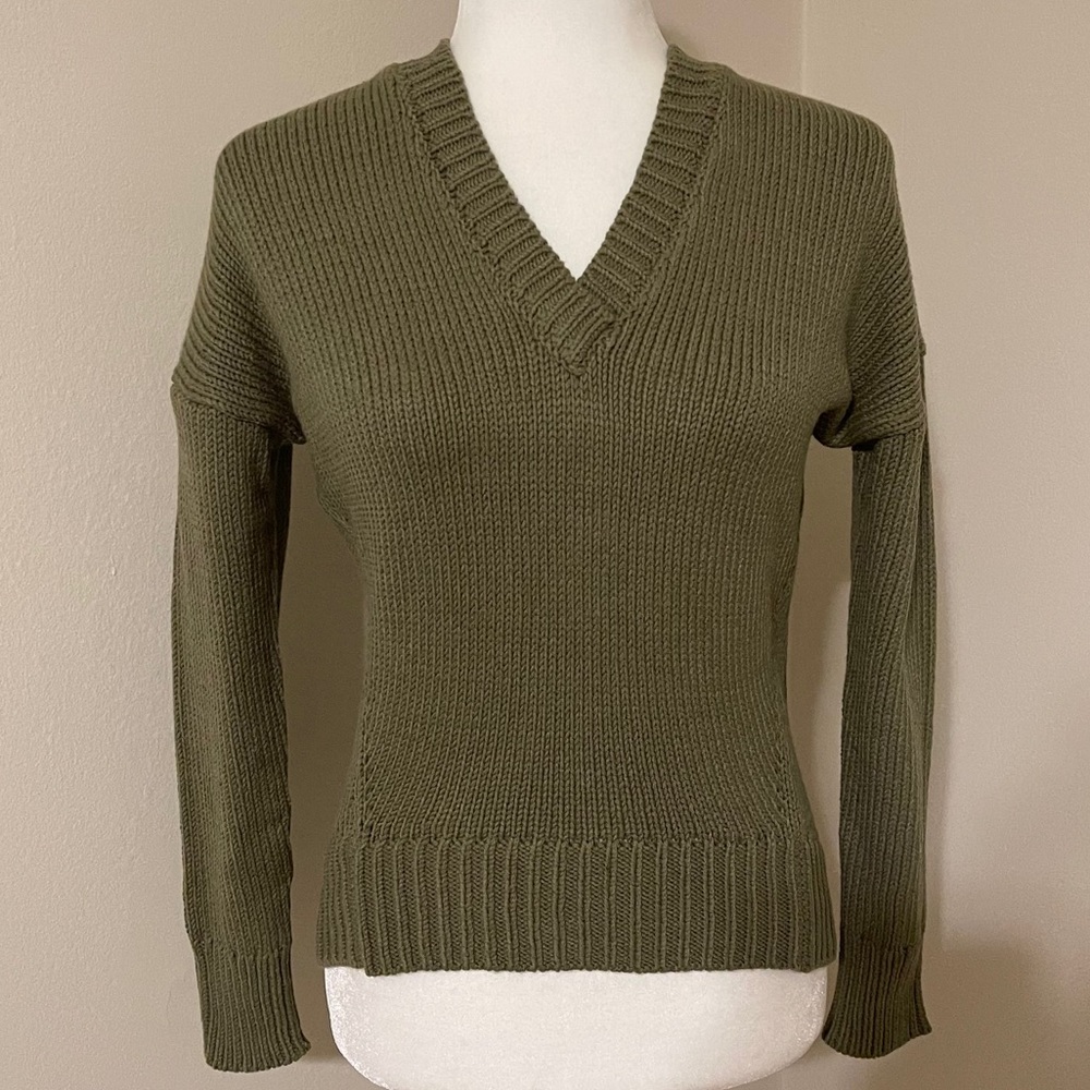 Ann Taylor olive green cotton sweater